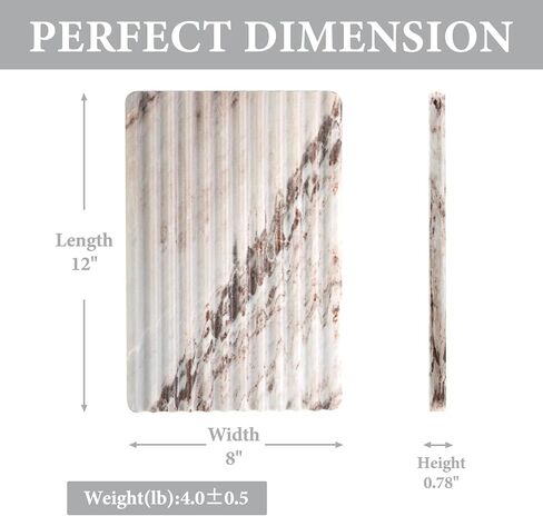 Koville Italian Natural Marble Trays for Decor, Wave-Shape Decorative Jewelry Tray, Stone Vintage Tray with Stripe Groove Multi-Purpose Entryway Catchall Ring Jewelry Dish Tray (Coffee Brown) in Saudi Arabia