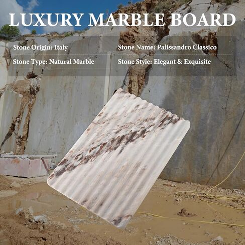 Koville Italian Natural Marble Trays for Decor, Wave-Shape Decorative Jewelry Tray, Stone Vintage Tray with Stripe Groove Multi-Purpose Entryway Catchall Ring Jewelry Dish Tray (Coffee Brown) in Saudi Arabia