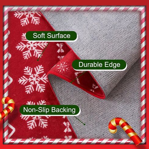 Large 8x10 Christmas Ruggable Rugs Living Room Washable Rug Non Slip Red Carpet Holiday Decor Ultra Soft Xmas Rug for Bedroom Dining Room Home Office Under Table(Snowflake Red,8x10ft) in Saudi Arabia