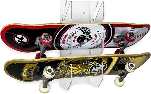 SOURCEONE.ORG Deluxe Tier Skateboard Storage Display Rack - Invisible Clear Acrylic Wall Mount Display in Kuwait