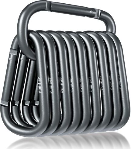 Aluminum Carabiner Clips - Set of 10,2.36in,Black Carabiner Clip,Key Clip,Corrosion,esistant,Lightweight,Carabiner for Keys,Hanging Outdoor Sports, Hiking,Camping,Fishing and More in Saudi Arabia