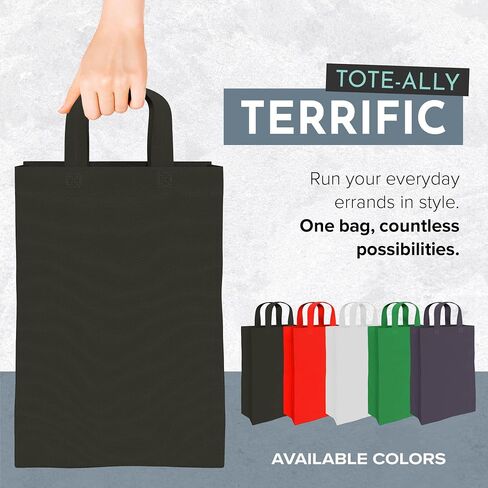 12-Pack Premium Quality Reusable Bags Foldable Non-Woven Fabric Shopping or Gift Totes in Saudi Arabia