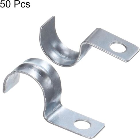 HARFINGTON 100pcs Conduit Clamp, EMT One-Hole Strap, U Tube Pipe Clamp, 6mm 1/4-Inch Pipe Dia, 5mm 3/16 Inch Hole Dia Rigid Pipe Strap, U Shaped Bracket For Tube Hose Wire Cord Fixing in Saudi Arabia