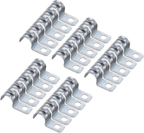 HARFINGTON 100pcs Conduit Clamp, EMT One-Hole Strap, U Tube Pipe Clamp, 6mm 1/4-Inch Pipe Dia, 5mm 3/16 Inch Hole Dia Rigid Pipe Strap, U Shaped Bracket For Tube Hose Wire Cord Fixing in Saudi Arabia