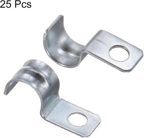 HARFINGTON 100pcs Conduit Clamp, EMT One-Hole Strap, U Tube Pipe Clamp, 6mm 1/4-Inch Pipe Dia, 5mm 3/16 Inch Hole Dia Rigid Pipe Strap, U Shaped Bracket For Tube Hose Wire Cord Fixing in Saudi Arabia