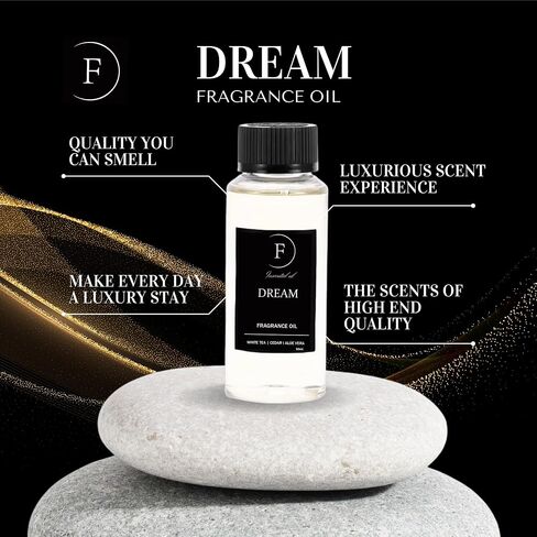 Falcon D - مزيج الزيوت العطرية الفاخرة Dream 120mL / 4.1oz - زيت ناشر رائحة ممتاز للعلاج بالروائح المنزلية - قم بتحويل مساحتك باستخدام عطر مستوحى من الفنادق in Saudi Arabia