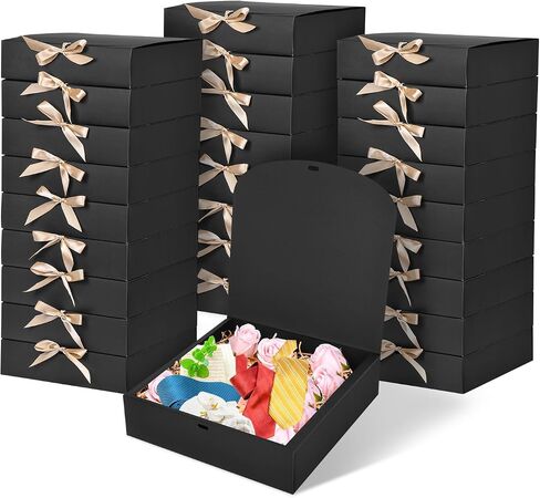 Xylitic 26Pack Gift Boxes with Lids, Bridesmaid Proposal Box with Ribbon, 9.4X9.4X2.4 Inch Square White Gift Boxes, Paper Gift Boxes for Presents, Wedding, Christmas, Birthday Party, Baby Shower in Saudi Arabia