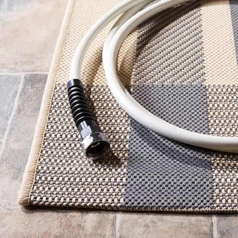 SAFAVIEH Courtyard Collection Accent Rug - 2'7" x 5', Grey & Bone, Indoor/Outdoor & Washable, Ideal for High Traffic Areas in Patio, Backyard, Mudroom, Entryway, Doormat (CY6201-236-3) in Saudi Arabia