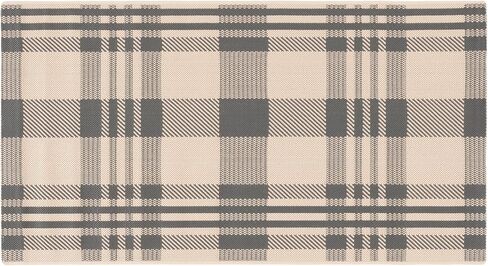 SAFAVIEH Courtyard Collection Accent Rug - 2'7" x 5', Grey & Bone, Indoor/Outdoor & Washable, Ideal for High Traffic Areas in Patio, Backyard, Mudroom, Entryway, Doormat (CY6201-236-3) in Saudi Arabia