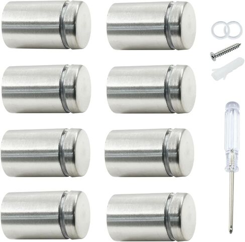 8 Pcs 3/4" x 1" Sign Standoff Screws, Stainless Steel Standoff Screws, Standoff Mounting Hardware Wall Standoff Mounts for Hanging Acrylic Picture Frame, Matte Black in Kuwait