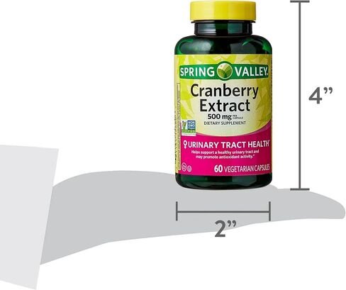 Cranberry Extract, 500mg, 60 Vegetarian Capsules (Pack of 2) - Non-GMO, Gluten-Free, Urinary Tract Support, Antioxidant Supplement in Saudi Arabia
