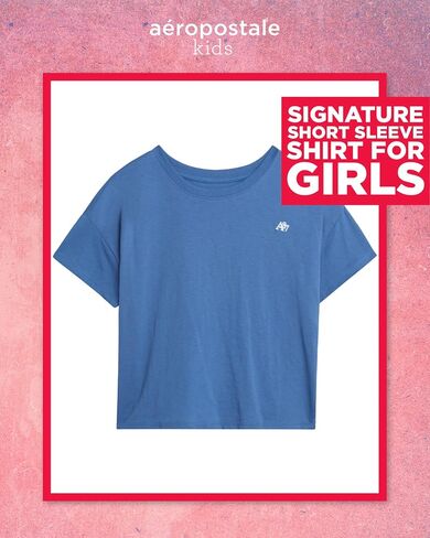 Girls T Shirts - Soft Cotton Blend Short Sleeve Cute Graphic Tees - Classic Crewneck Logo Tee Girls Shirts (Sizes: 7-16) in Kuwait