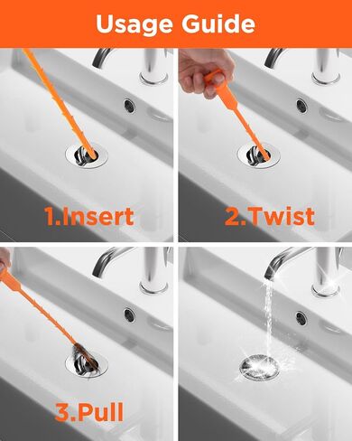 3 PCS 25 Inch Drain Clog Remover Tool, Shower Sink Drain Cleaner Tool, Hair clogged/unclog drain Cleaner Tool, Snake Sink Shower Drain Clog Remover Tool, Plumbers Snake in Saudi Arabia