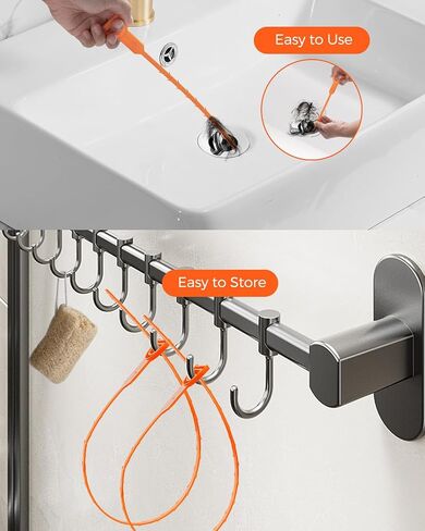 3 PCS 25 Inch Drain Clog Remover Tool, Shower Sink Drain Cleaner Tool, Hair clogged/unclog drain Cleaner Tool, Snake Sink Shower Drain Clog Remover Tool, Plumbers Snake in Saudi Arabia