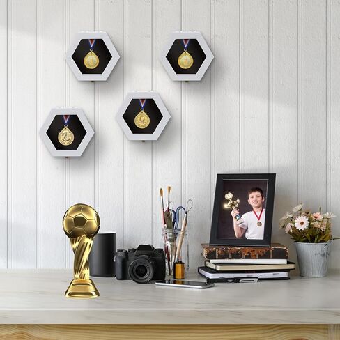 حافظة عرض ميدالية Bijun، علبة عرض ميدالية عسكرية، صندوق ظل شماعات لميداليات سباق الميداليات، عرض ميداليات رياضية، سباقات سبارتان، سباقات الماراثون (أسود 6 قطع) in Kuwait