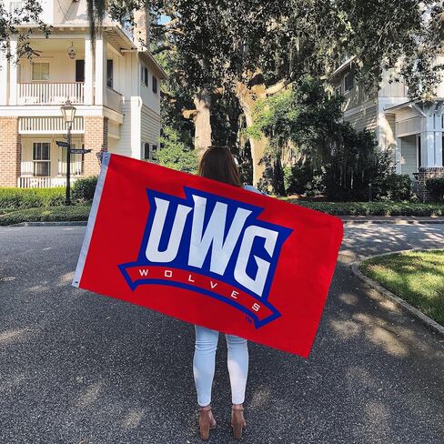 Desert Cactus University of West Georgia Flag Wolves UWG Banners 100% Polyester Indoor Outdoor 3x5 feet Flags (Style 2) in Saudi Arabia