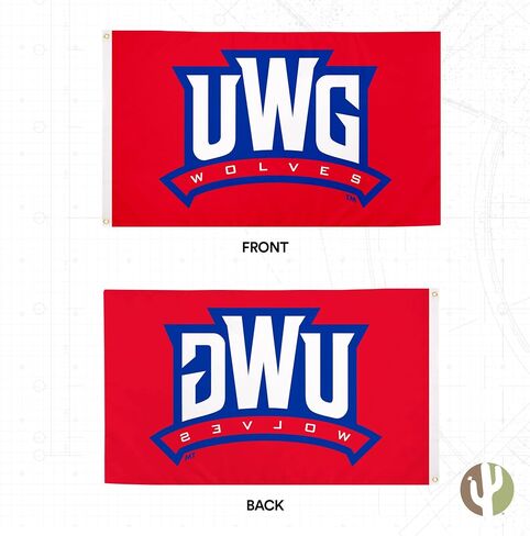 Desert Cactus University of West Georgia Flag Wolves UWG Banners 100% Polyester Indoor Outdoor 3x5 feet Flags (Style 2) in Saudi Arabia