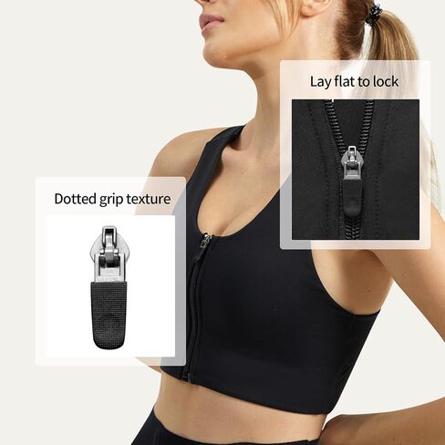 RJ-Sport Wireless Front Zipper Sports Bras for Women - Criss Cross Twist Back Sport Bra for Post Surgery & Daily Exercise in Saudi Arabia