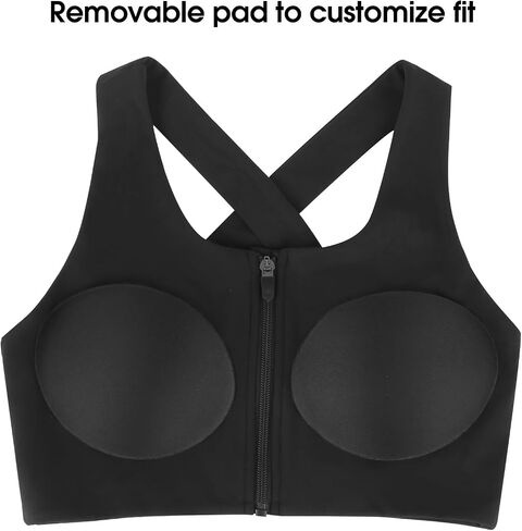 RJ-Sport Wireless Front Zipper Sports Bras for Women - Criss Cross Twist Back Sport Bra for Post Surgery & Daily Exercise in Saudi Arabia