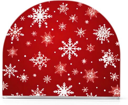 Acrylic Napkin Holder Snowflakes Pattern Red Modern Decorative Dinner Paper Holder for Table, Kitchen, Office, Restaurant in Saudi Arabia