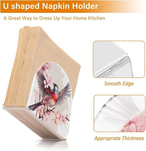 Acrylic Napkin Holder Snowflakes Pattern Red Modern Decorative Dinner Paper Holder for Table, Kitchen, Office, Restaurant in Saudi Arabia
