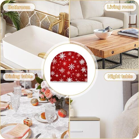 Acrylic Napkin Holder Snowflakes Pattern Red Modern Decorative Dinner Paper Holder for Table, Kitchen, Office, Restaurant in Saudi Arabia