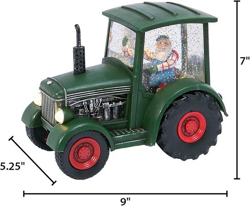 8.75-Inch Long Battery-Operated Spinning Water Globe Tractor with Santa, and a Timer Feature in Kuwait