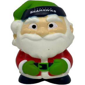 Party Animal NFL Jumbo Squeezymates Seattle Seahawks Santa Squeezy Figurine, Team Colors, 4" Tall
