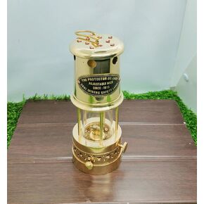 Fully Functional Brass Vintage Miner's Lamp-Replica Safety Coal Mine Oil Lamp-Outdoor/Indoor Decor-Housewarming-Christmas-Birthday-Dad Gift, Gold