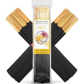 Coco Mango Exotic Incense Sticks 7 Inch - Bulk 1 Bundle 85 to 100 Sticks - Natural 7" Long Lasting Aroma That Burns for 30 to 45 Minutes.