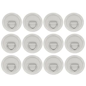 PATIKIL 3.1" Paddle Board D Rings, 12 Pcs Stainless Steel D-Ring PVC Patch Pad No Glue Include for Raft Kayak Inflatable Boat Surfboard, Red