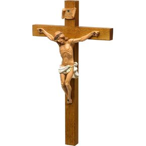 Crucifixes Fontanini Crucifix Features a Hand Painted Body of Christ on a Wood Cross, 12-Inch