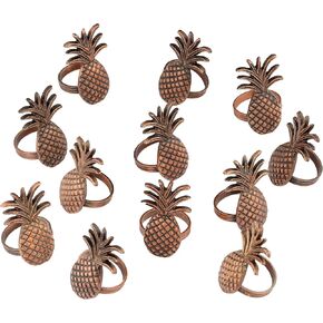 Napkin Rings Set of 12 Antique Pineapple Napkin Holders for Farmhouse Wedding Dinner Dining Table Parties Evening Daily Use