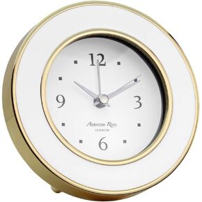 Addison Ross White & Gold Plated Silent Alarm Clock