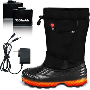 Electric Heated Snow Boots, 3 Temperature Settings Heated Shoes with 7.4V 3000mAh*2 Rechargeable Battery, Waterproof Non-Slip Winter Boots for Men Women, Keep Feet Warm Indoor Outdoor