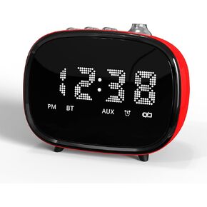 iTOMA Retro Alarm Clock with Bluetooth,Vintage FM Radio,Hands-Free Calling,Night Light,Support TF Card and AUX, Suitable for Home Office, Outdoor 158