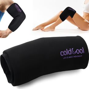 Coldcool Knee Ice Pack Wrap for Injuries, Reusable Gel Cold Packs Brace 360° Compression Sleeve for Elbow, Ankle & Calf - Flexible Cold Wrap Recovery for Meniscus, ACL, MCL Pain Relief