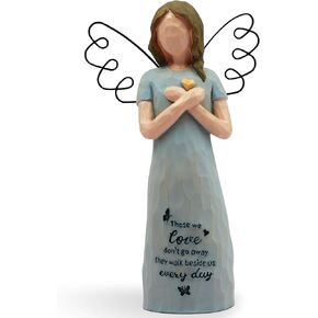 BORLESTA Sympathy Gifts - Memorial Gifts, Sympathy Gifts for Loss of Loved One, Remembrance Gifts, Bereavement Gifts, Angel Gifts for Women, Angel Figurines (Blue)