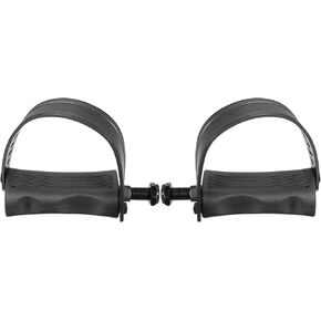 X AUTOHAUX 1 Pair Exercise Bike Pedals with Straps 1/2 Inch Spindle Cycling Parts 12.7mm Spindle Black