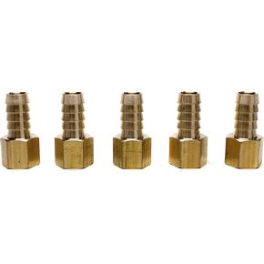 LTWFITTING Brass Fitting Coupler 1/2-Inch Hose Barb x 3/8-Inch Female NPT Fuel Water Boat(Pack of 5)