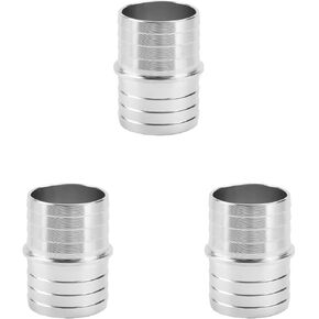 3pcs Hose Barb Fittings, 1-1/2" to 1-1/2" Inch Stainless Steel Radiator Hose Adapter Hose Barbed Splicer Mender Union Coupler Fitting Coolant Intercooler Heat Exchanger Fluid Designed