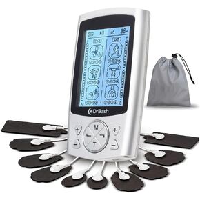 DrBash TENS & PMS Dual Channel Unit | TENS Unit Muscle Stimulator with 10 Pads | Muscle Stimulator for Pain Relief Therapy with 24 Modes | Electrodes Muscle Stimulator for Physical Therapy