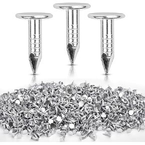 1000 Pcs Steel Roofing Felt Nails, 1/2 Inch Roofing Felt Pins, Flat Head Furniture Nails, Broad Head Pins for Shed Roof Roofing Felt Slate Boards