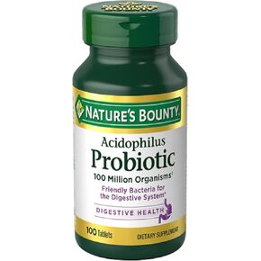 Nature's Bounty Acidophilus Probiotic, Daily Probiotic Supplement, 01 Pack, 100 Tablets…