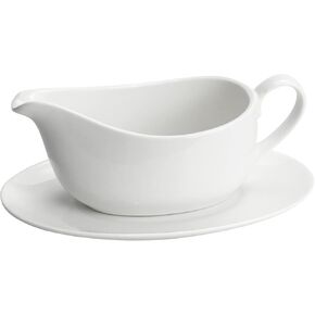 Gravy Boat, 17 Oz Gravy Boat with Saucer Gravy Bowl for Gravy Salad Spout Milk 1 PC