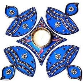 أكريليك رانجولي ديا (10 × 10 بوصة متعدد الألوان) قابلة لإعادة الاستخدام لتزيين الأرضيات والجدران لوظائف ديوالي وبوجا رانجولي لديكورات أرضية المنزل الداخلية in Kuwait