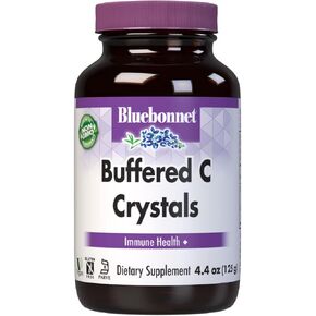Bluebonnet Nutrition Buffered C Crystals, Buffered Vitamin C Powder, for Immune Health, for Antioxidant Protection, Soy Free, Gluten Free, Non-GMO, Kosher, Dairy Free, Vegan, Powder, 4.4 oz (125 g)