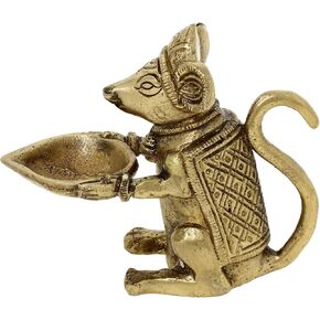 GURU JEE™ Brass Diya Deepak for Puja Aarti Gifts Oil Wicks Ghee Lamps Deepam Deep Mandir