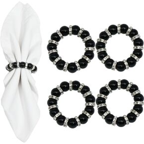 مجموعة حلقات المناديل المكونة من 4 قطع، حامل حلقات مناديل بوهو من الخرز الأحجار الكريمة لتزيين طاولة العشاء (حجر الأمازونيت) in Kuwait