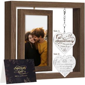 10 Year Anniversary Picture Frame Gifts for Him Her Couple Men Women Husband Wife, 10th Anniversary Wedding Gifts, Anniversary Wood Tin Gifts, Traditional Ten Year tenth Anniversary Personalized Gifts